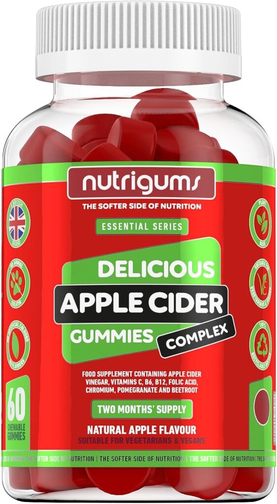 Apple Cider Vinegar Complex “with Mother” | 1050mg (per 2) x 60 Vegan Gummies | Two Month Supply | Digestive Health, Energy, Immune and Metabolism Support | Vegan Friendly by NUTRIGUMS®