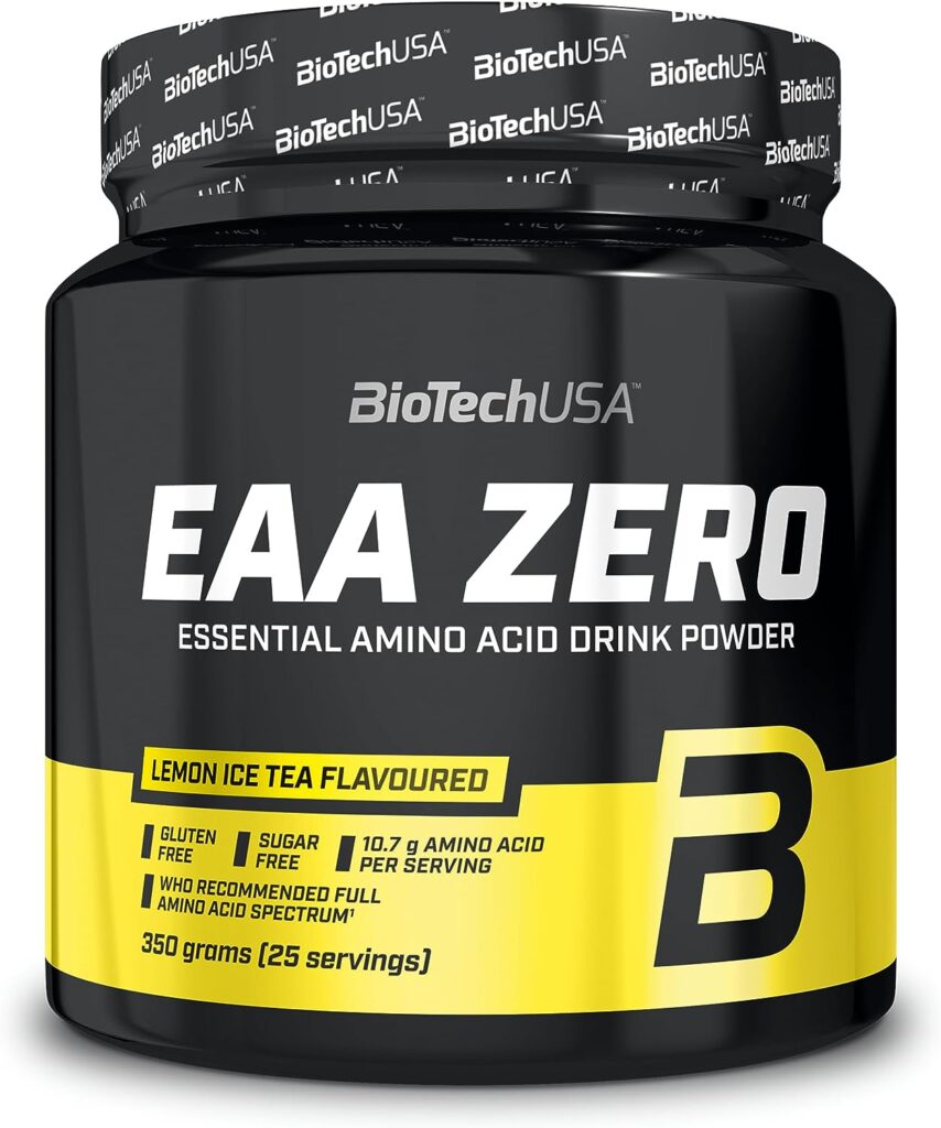 BioTechUSA EAA Zero Flavoured Dietary Supplement Drink Powder with Essential Amino acids, L-glutamine and sweeteners, 350 g, Lemon Ice Tea