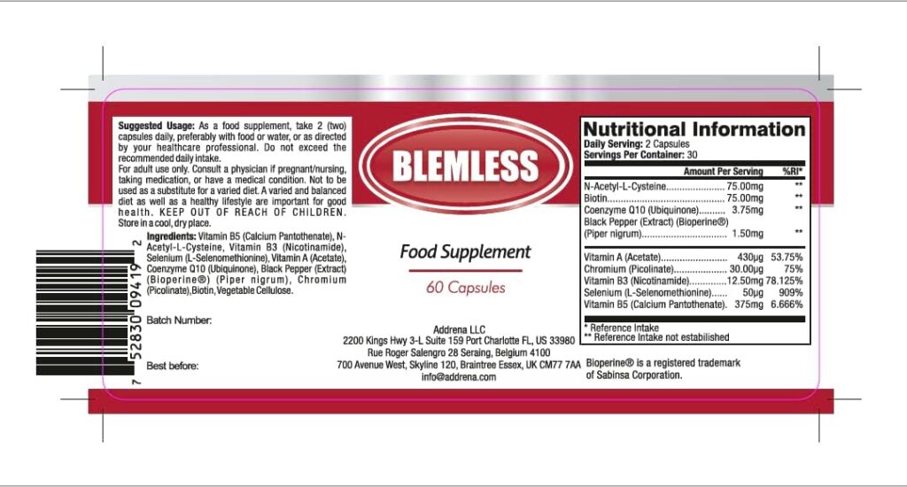 Blemless 30 Day Supply- Designed as a Dietary Supplement That May Support Skin