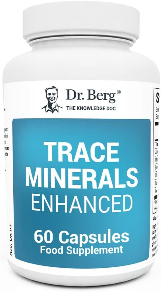 Dr. Bergs Trace Minerals Enhanced Complex - Complete with 70+ Nutrient-Dense Health Mineral - 100% Natural Ingredients - Dietary Supplements - 60 Capsules