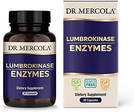 Dr. Mercola Lumbrokinase Enzymes Dietary Supplement, 30 Servings (30 Capsules), Supports Cognitive and Cardiovascular Health, Non GMO, Soy Free, Gluten Free