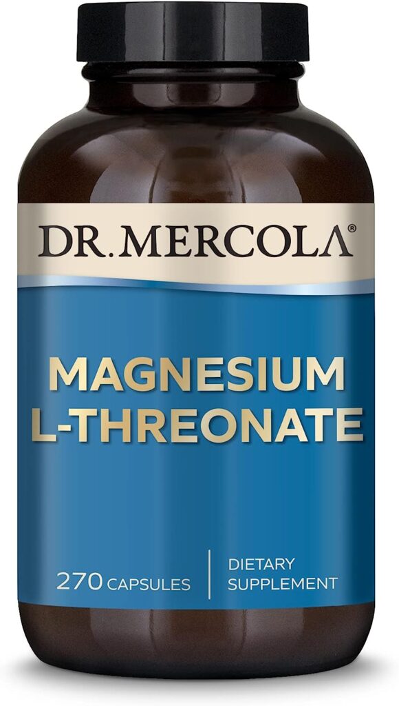 Dr. Mercola Magnesium L-Threonate Dietary Supplement, 2,000 mg Per Serving, 90 Servings (270 Capsules), Supports Bone Health, Non GMO, Soy Free, Gluten Free
