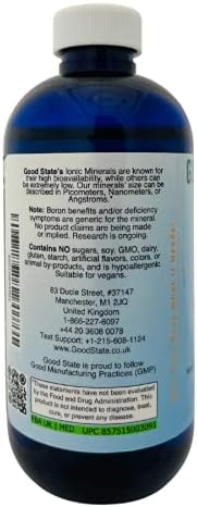 Good State | Liquid Ionic Boron | Dietary Supplement | Great for Enhanced Muscle Coordination | 120 Servings at 5 Mg | 8 Fl oz Bottle