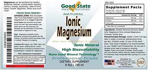 Good State | Liquid Ionic Magnesium | Dietary Supplement | Great for Digestive System | 96 Servings | 8 Fl oz Bottle