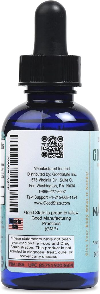 Good State | Liquid Ionic Manganese | Dietary Supplement | Great Bone Health | 100 Servings