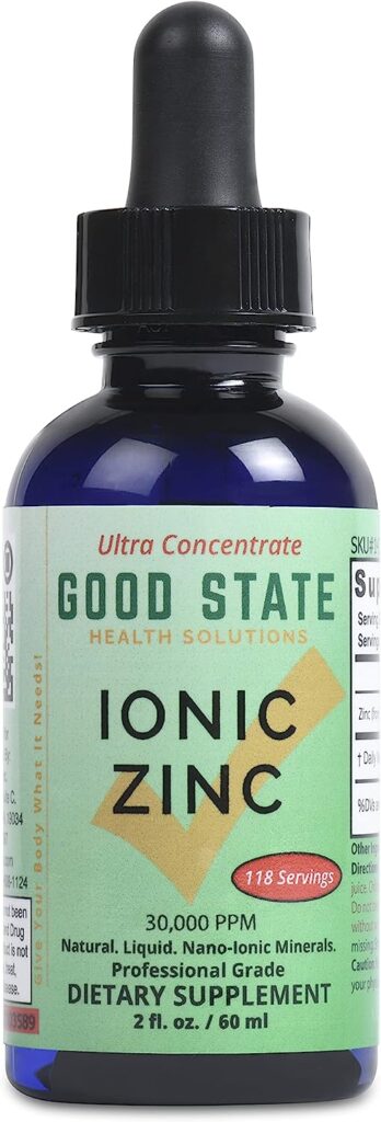 Good State | Liquid Ionic Zinc Ultra Concentrate | Dietary Supplement | Great for Immune System | 15mg is 10 Drops | 100 Servings