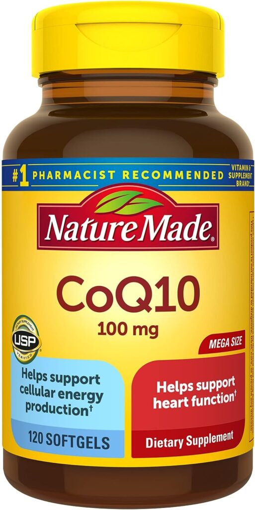 Nature Made CoQ10 100mg, Dietary Supplement for Heart Health Support, 120 Softgels, 120 Day Supply