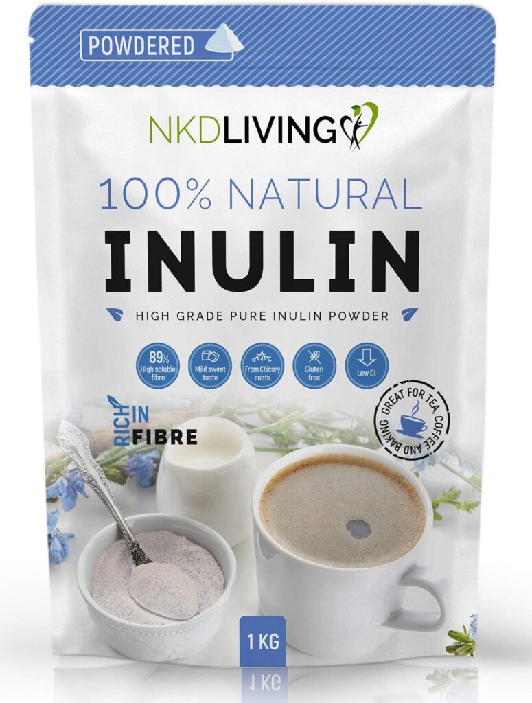 NKD Living Inulin High Grade Prebiotic Fibre Powder (1 Kg) - Manufactured in The EU