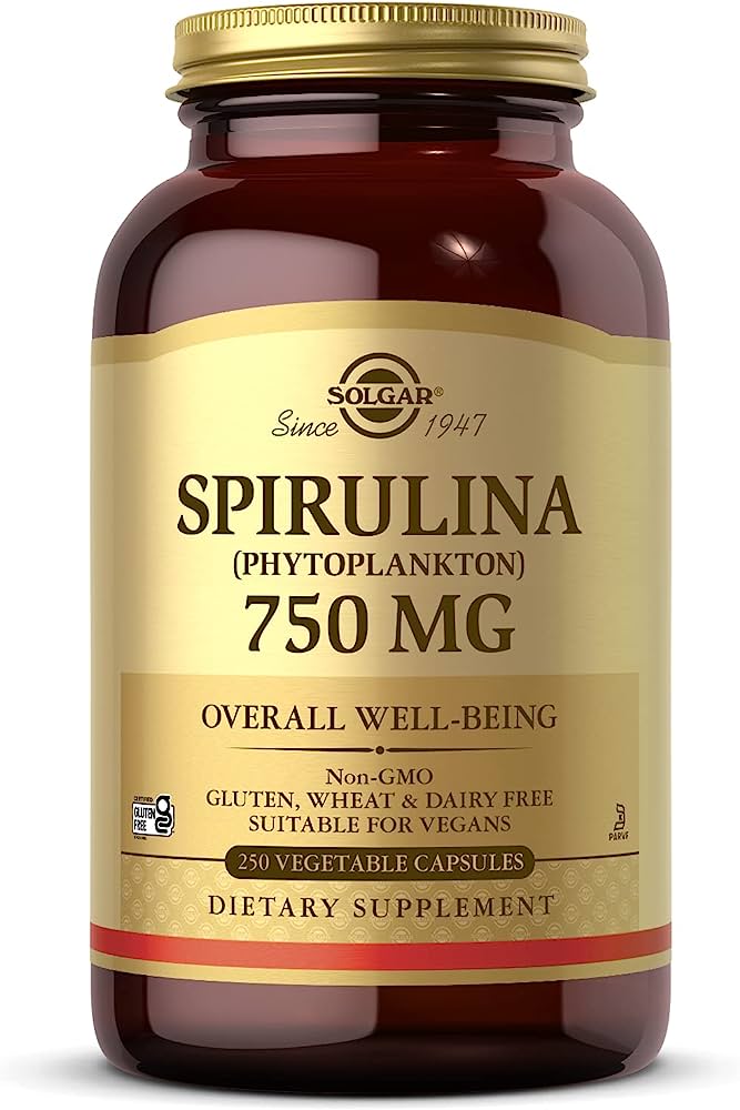 Solgar 750 mg Spirulina Tablets - Pack of 80 - Natural Dietary Supplement - High Concentration of Nutrients - Vegan, Gluten Free and Kosher