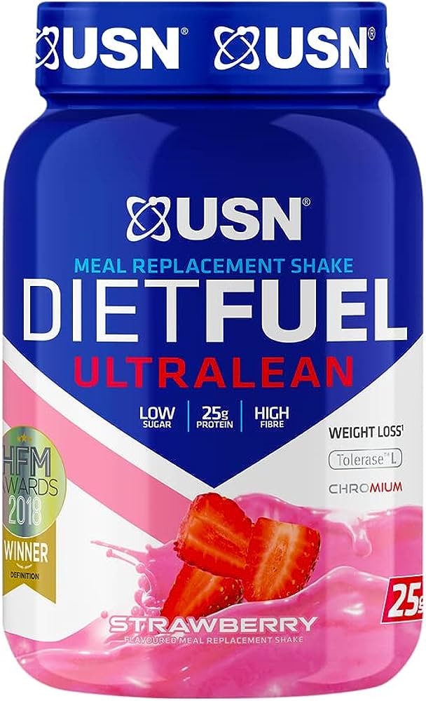 USN Diet Fuel UltraLean Strawberry 1KG: Meal Replacement Shake, Diet Protein Powders for Weight Control and Lean Muscle Development