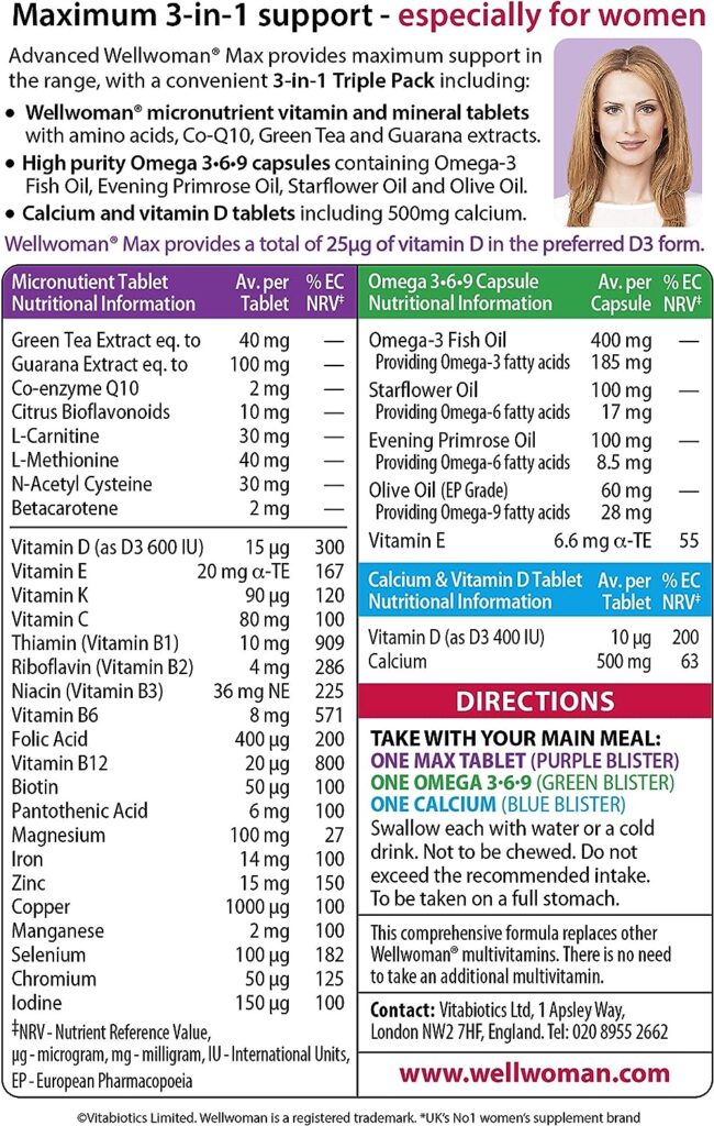 Vitabiotics Wellwoman Max, 84 Capsules