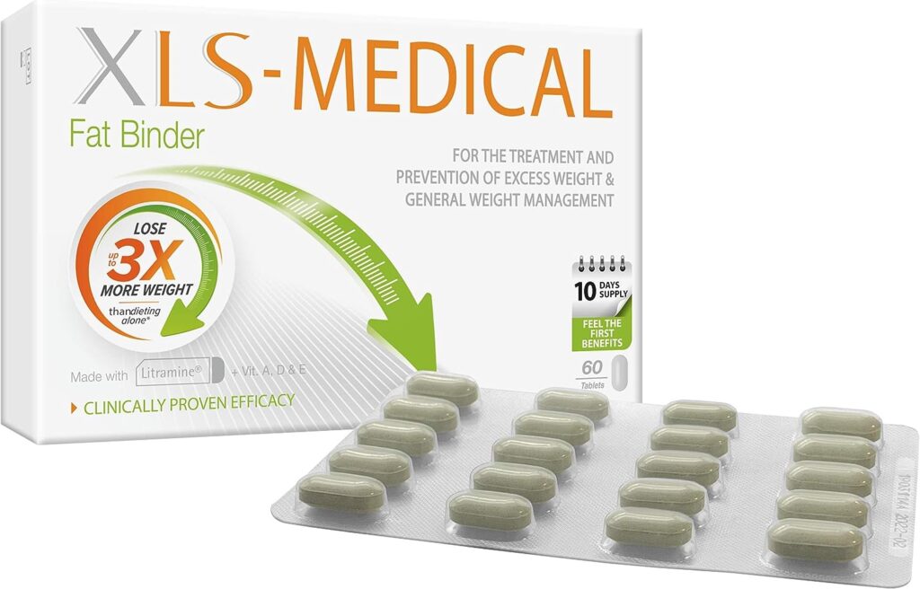 XLS-Medical Fat Binder 60 Tablets - Lower Appetite - Reduce Calorie Intake from Dietary Fats - Up to 3x more Weight Loss - With Litramine as Active Ingredient - 10-Day Trial Pack