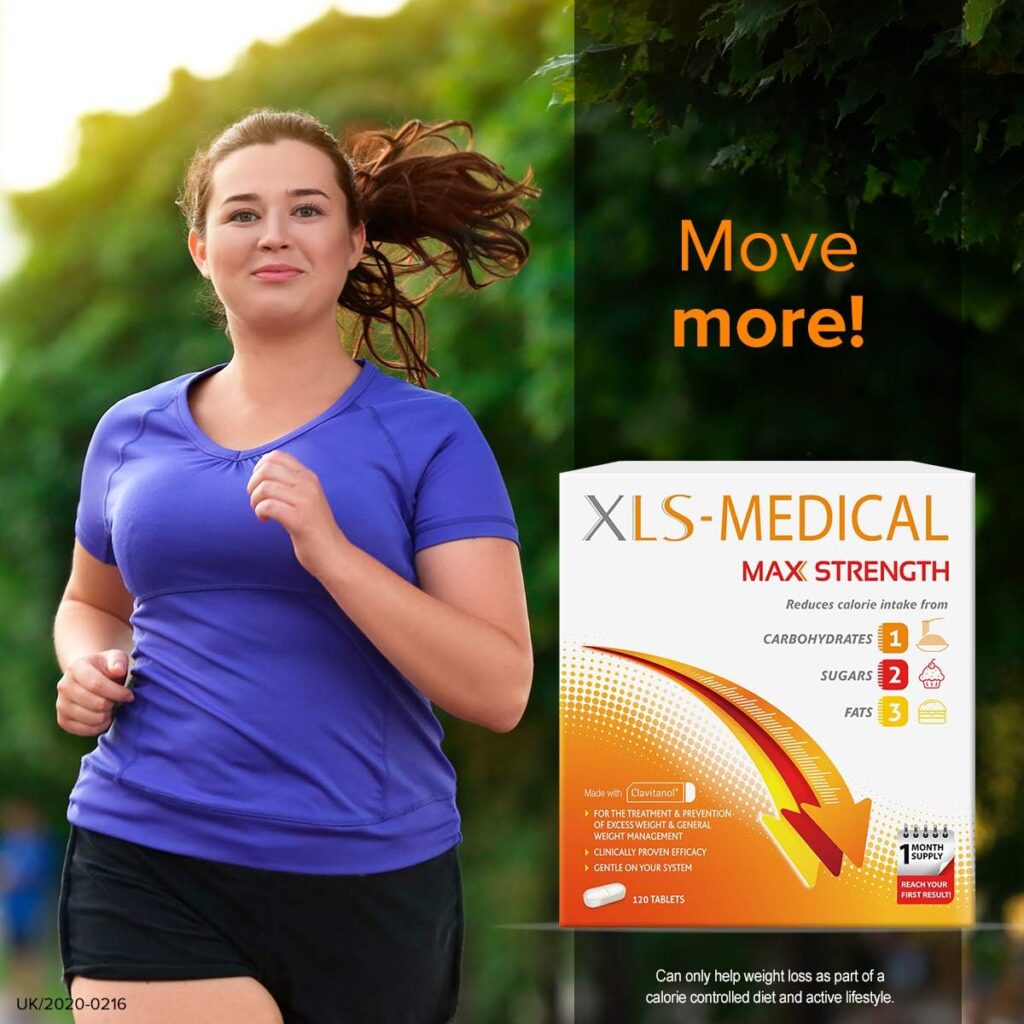 XLS Medical Max Strength Tablets - Reduce Calorie Intake from Carbohydrates, Sugars and Fats - Weight Loss Aid - 120 Tablets, 30 Days Treatment