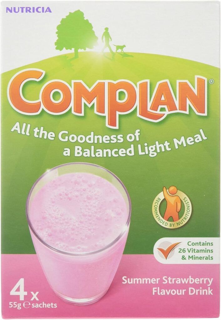 Complan Summer Strawberry Flavour Drink, 4 x 55g