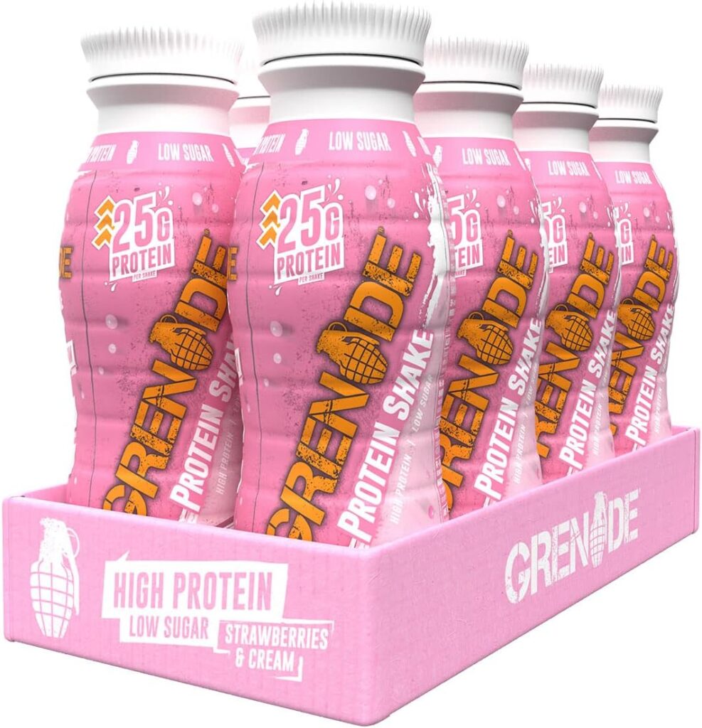 Grenade High Protein Shake, 8 x 330 ml - Strawberries and Cream (Packaging May Vary)