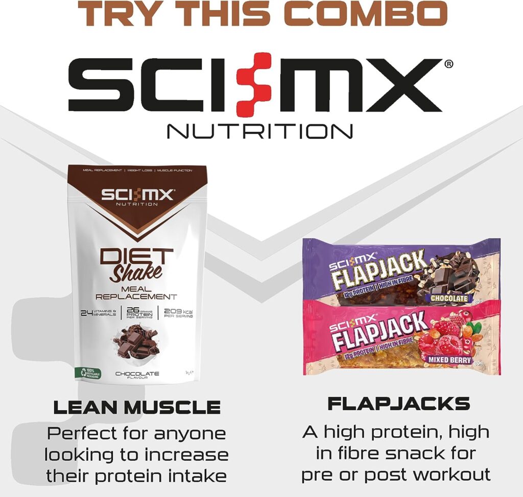 SCI-MX Diet Meal Replacement Shake - Chocolate Flavour - Comprehensive Formula for Weight Loss + 24 Essential Micronutrients - Non-GMO - 1KG (18 servings) 209 calories 26g of protein per serving