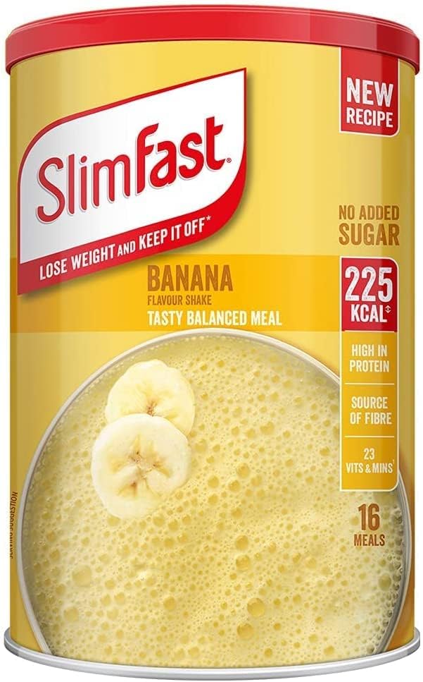 SlimFast Balanced Meal Shake, Healthy Shake for Balanced Diet Plan with Vitamins and Minerals, High in Fibre, Strawberry, Chocolate Banana Flavour, 16 x 3 Servings, 3 x 584 g