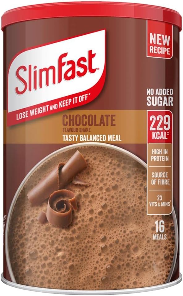 SlimFast Balanced Meal Shake, Healthy Shake for Balanced Diet Plan with Vitamins and Minerals, High in Fibre, Strawberry, Chocolate Banana Flavour, 16 x 3 Servings, 3 x 584 g