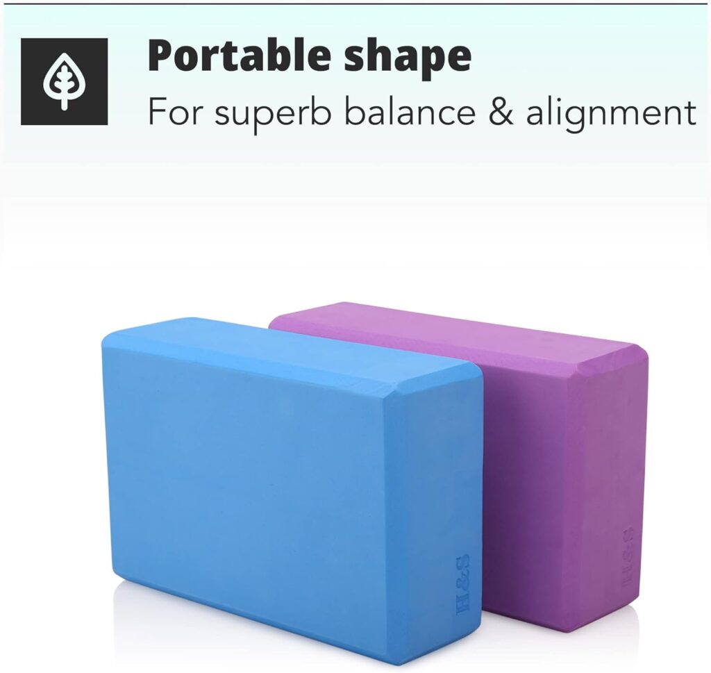 HS 2 x Yoga Block High Density EVA Foam Brick Eco Friendly Purple Blue