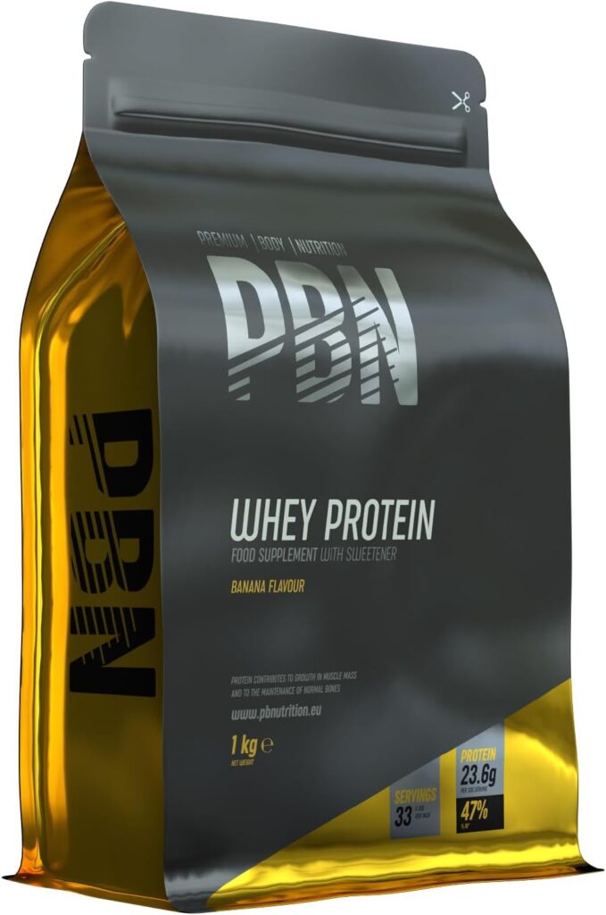 PBN - Premium Body Nutrition Whey Protein 1kg Banana, New Improved Flavour