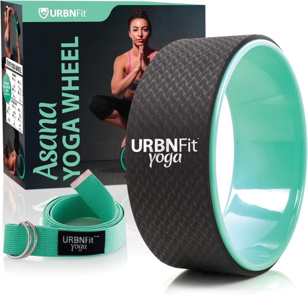URBNFit Yoga Wheel - Stationary Prop to Assist Stretching, Flexibility, Backbends Inversions – Yoga Wheels to Help Release Tension - Home Gym Equipment Accessories w/ Bonus PDF Workout Guide