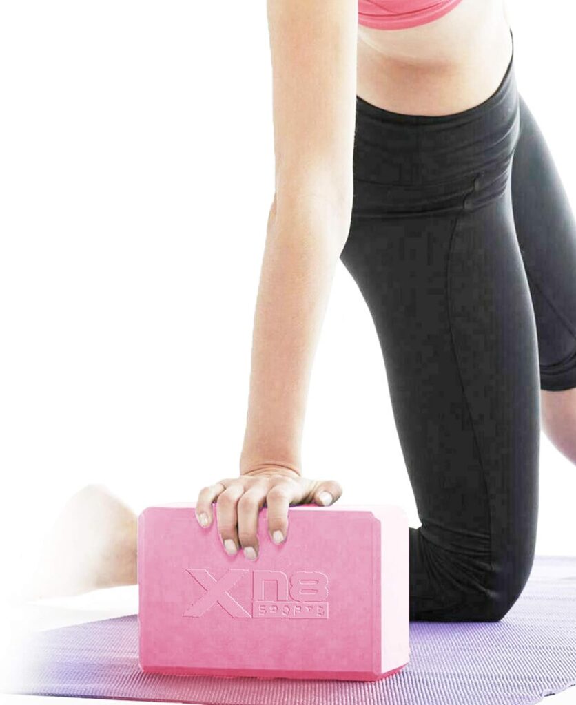XN8 Yoga Blocks Set of 2 High-Density Lightweight EVA Foam Yoga Brick For Deepen Poses Flexibility Pilates Strength Fitness Stretching Firm Sturdy Non-Slip Yoga Block