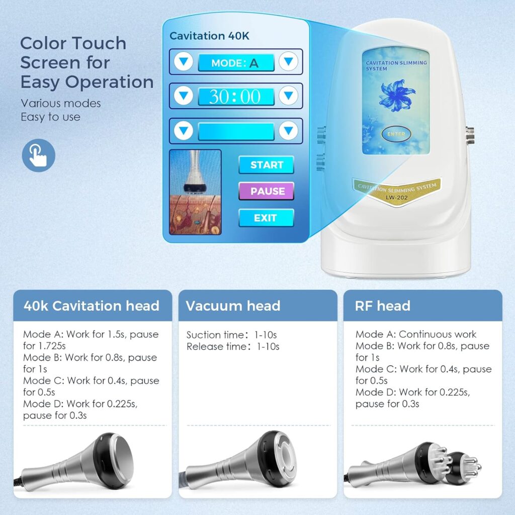Cavitation Machine, SEAAN 4 in 1 beauty machine, Portable Face Skin Machine, Body Sculpting Machine, multifunctional facial care, firming and wrinkle removal, for Face Waist Thigh and Buttock