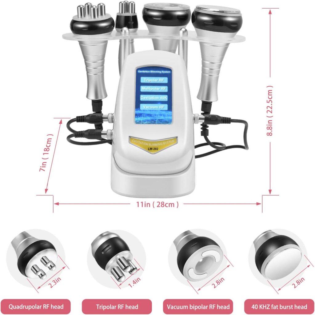 Cavitation Machine, TOPQSC 4 in 1 Body Beauty Machine, Body Sculpting Machine, Multifunctional Body Facial Beauty Machine, Suitable for Face Neck Arm Waist Thigh and Buttock, for Home Spa Salon Use