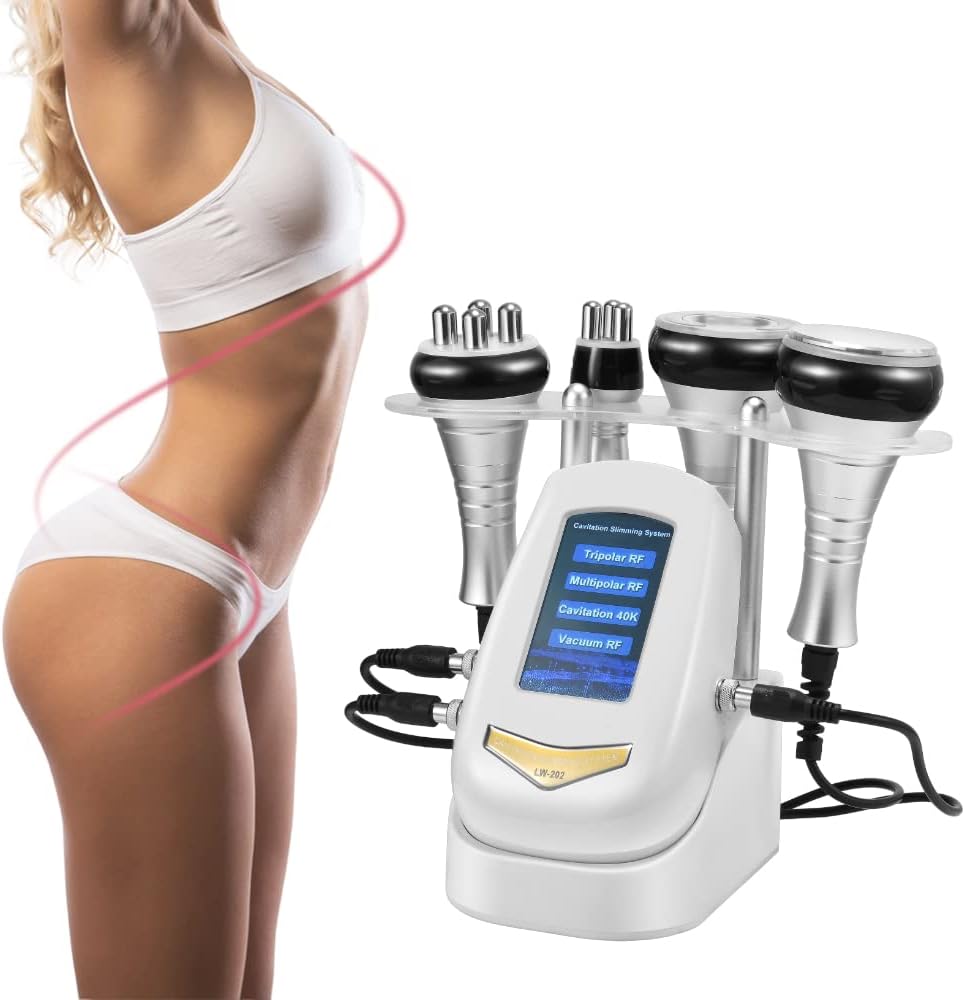 Cavitation Machine, TOPQSC 4 in 1 Body Beauty Machine, Body Sculpting Machine, Multifunctional Body Facial Beauty Machine, Suitable for Face Neck Arm Waist Thigh and Buttock, for Home Spa Salon Use