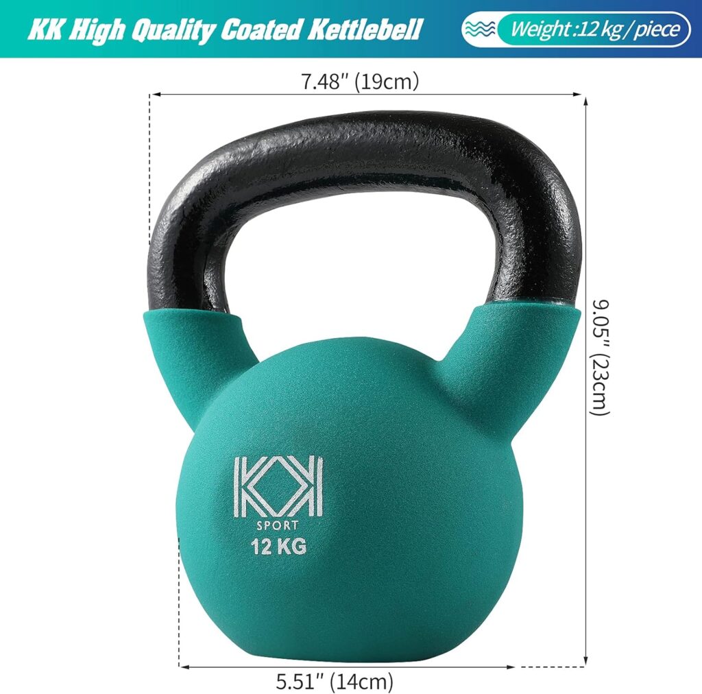 KK Kettlebells Cast Iron Neoprene Coated Weights Lifting Strength Training Home Gym Exercise