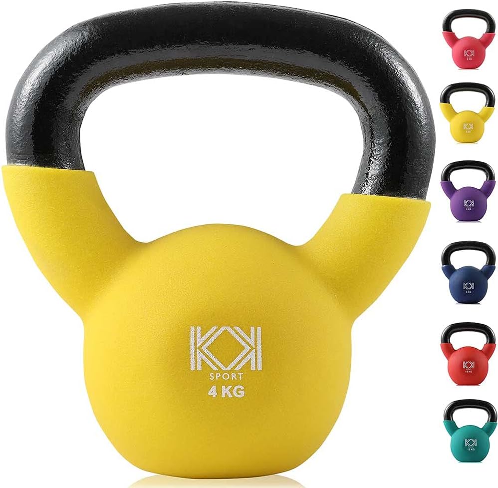 KK Kettlebells Cast Iron Neoprene Coated Weights Lifting Strength Training Home Gym Exercise