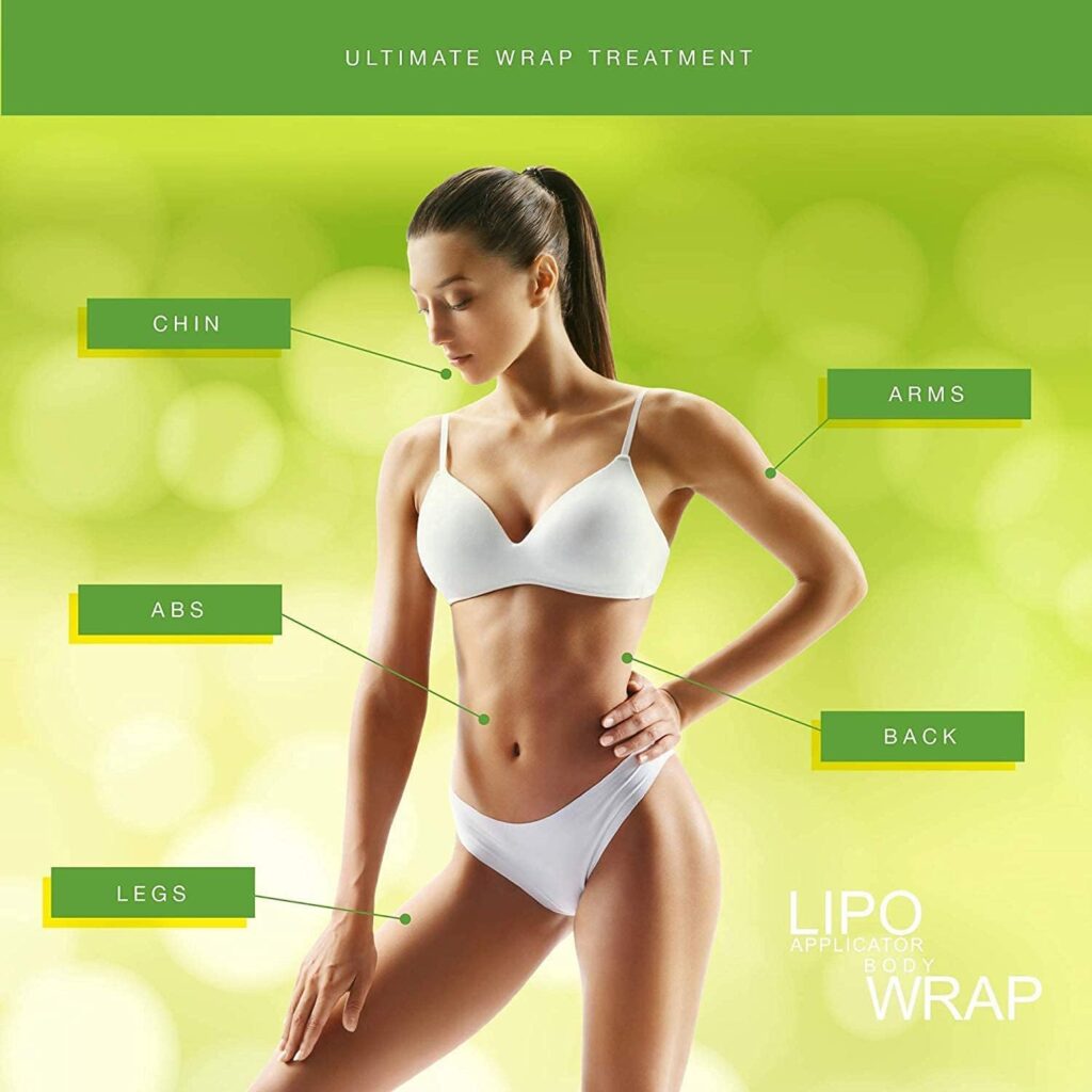 Lipo applicator Tummy Body Wrap with Guarana, Green Tea, Seaweed Wraps Works for Stomach Belly Legs Arms Abdomen (4 WRAPS)