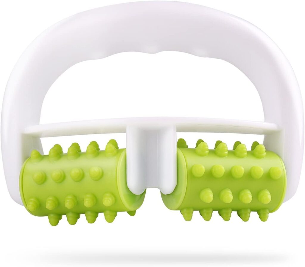 MURLIEN Cellulite Massager, Anti Cellulite Massage Roller for Muscle Soreness and Remove Cellulite, Body Roller Brush for Shoulder, Arms, Buttocks, Back, Abdomen, Legs and Calves – Green/White