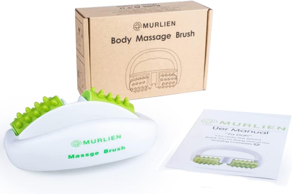 MURLIEN Cellulite Massager, Anti Cellulite Massage Roller for Muscle Soreness and Remove Cellulite, Body Roller Brush for Shoulder, Arms, Buttocks, Back, Abdomen, Legs and Calves – Green/White