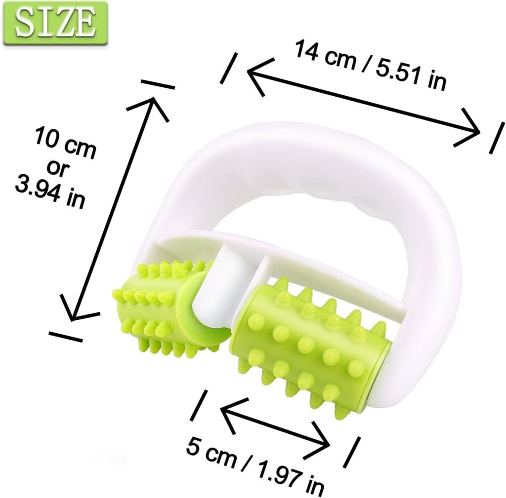 MURLIEN Cellulite Massager, Anti Cellulite Massage Roller for Muscle Soreness and Remove Cellulite, Body Roller Brush for Shoulder, Arms, Buttocks, Back, Abdomen, Legs and Calves – Green/White