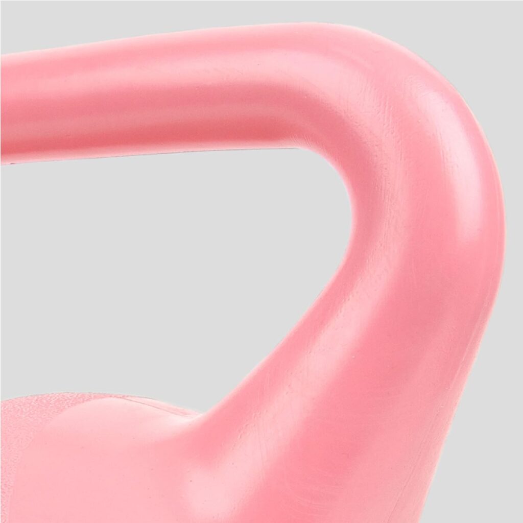 Phoenix Fitness Vinyl Kettlebell - Heavy Weight Kettle Bell for Home Gym Workout Equipment Strength Fitness Pilates Weight Training - Various Weights - Pink