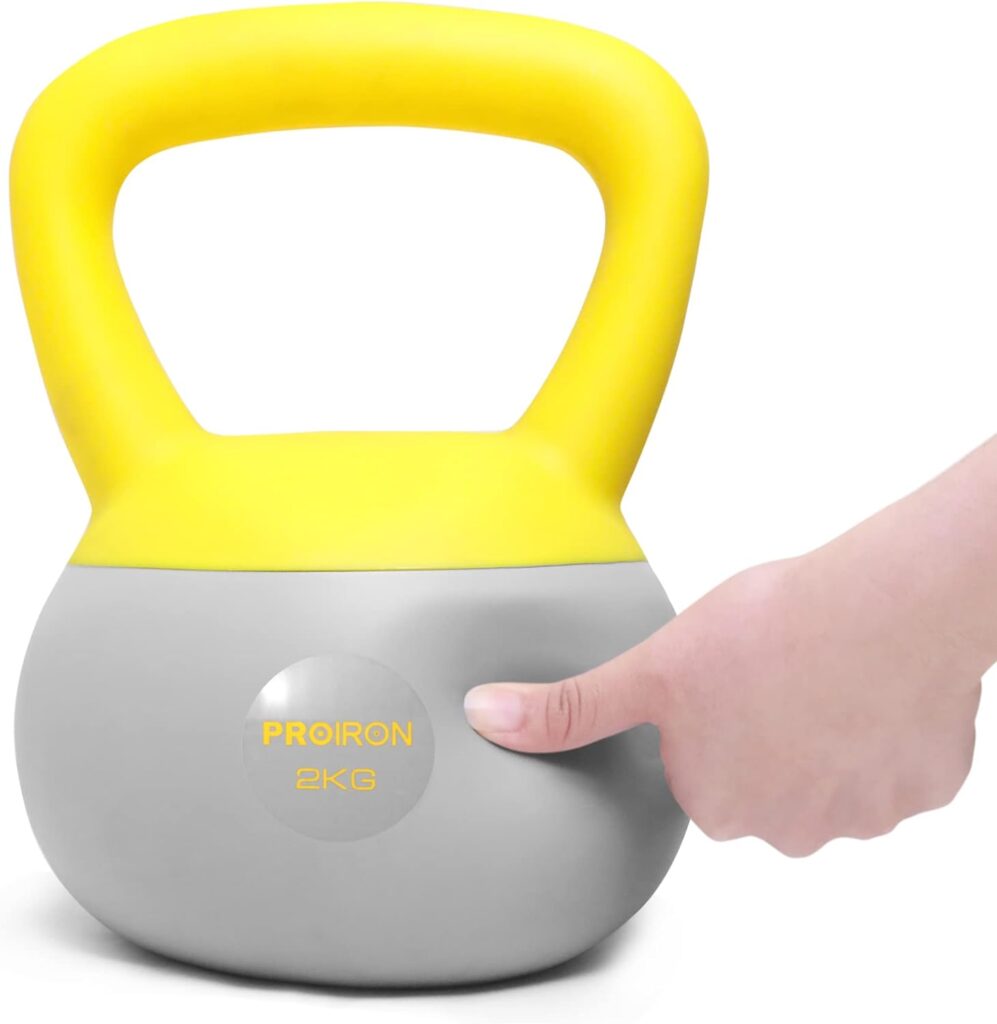 PROIRON Soft Kettlebell 2kg, 4kg, 6kg, 8kg, 10kg, Kettle Bells with Iron Sand, Non-slip Handle, kettle weights for Fitness, Exercise, Workout, Home Gym, Strength Training, Bodybuilding Weight Lifting