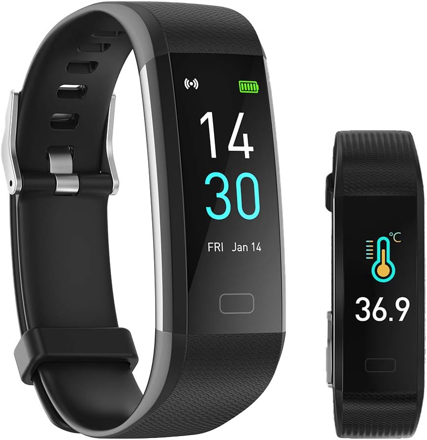 Activity Tracker Fitness Trackers Smart Watch with Body Temperature Heart Rate Blood Pressure Monitor IP68 Waterproof with Sleep Monitor Calorie Step Counter for Women Men