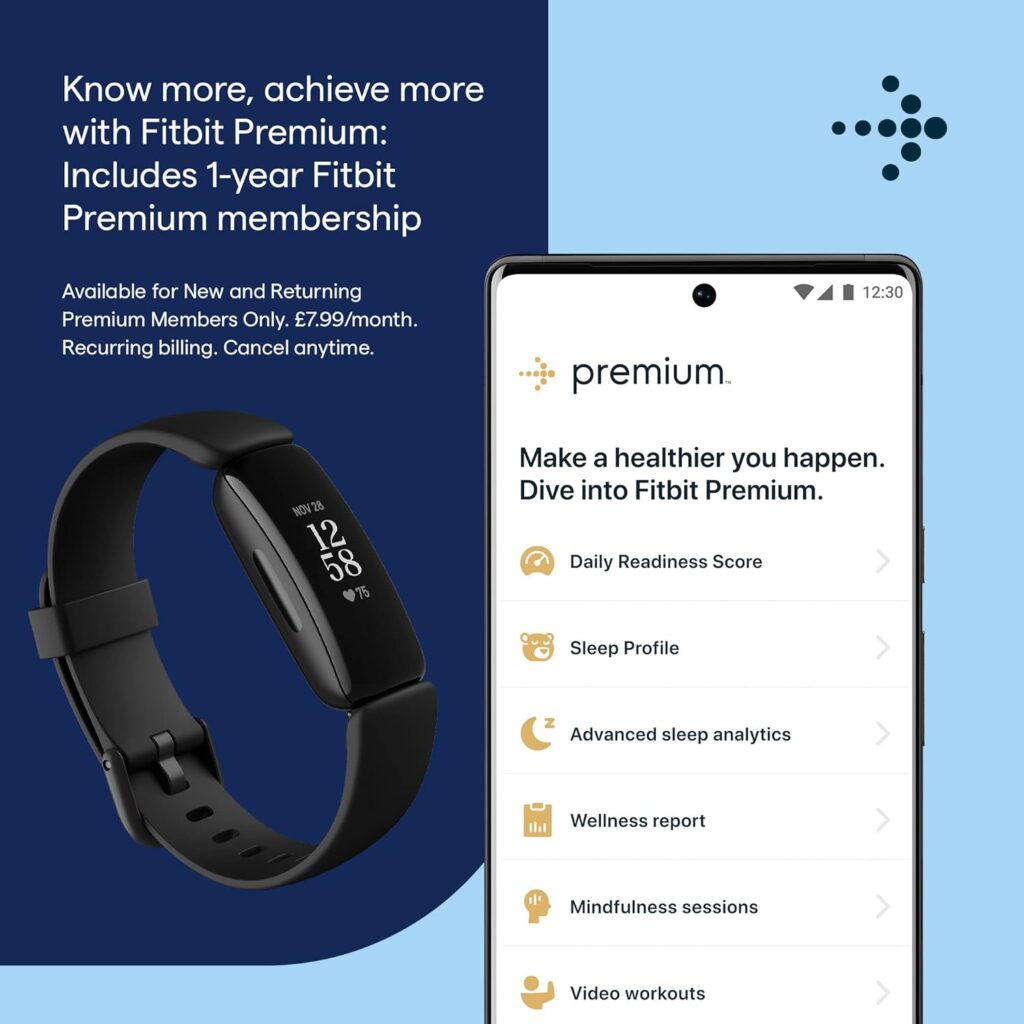 Fitbit Inspire 2 Health Fitness Tracker with a Free 1-Year Fitbit Premium Trial, 24/7 Heart Rate up to 10 Days