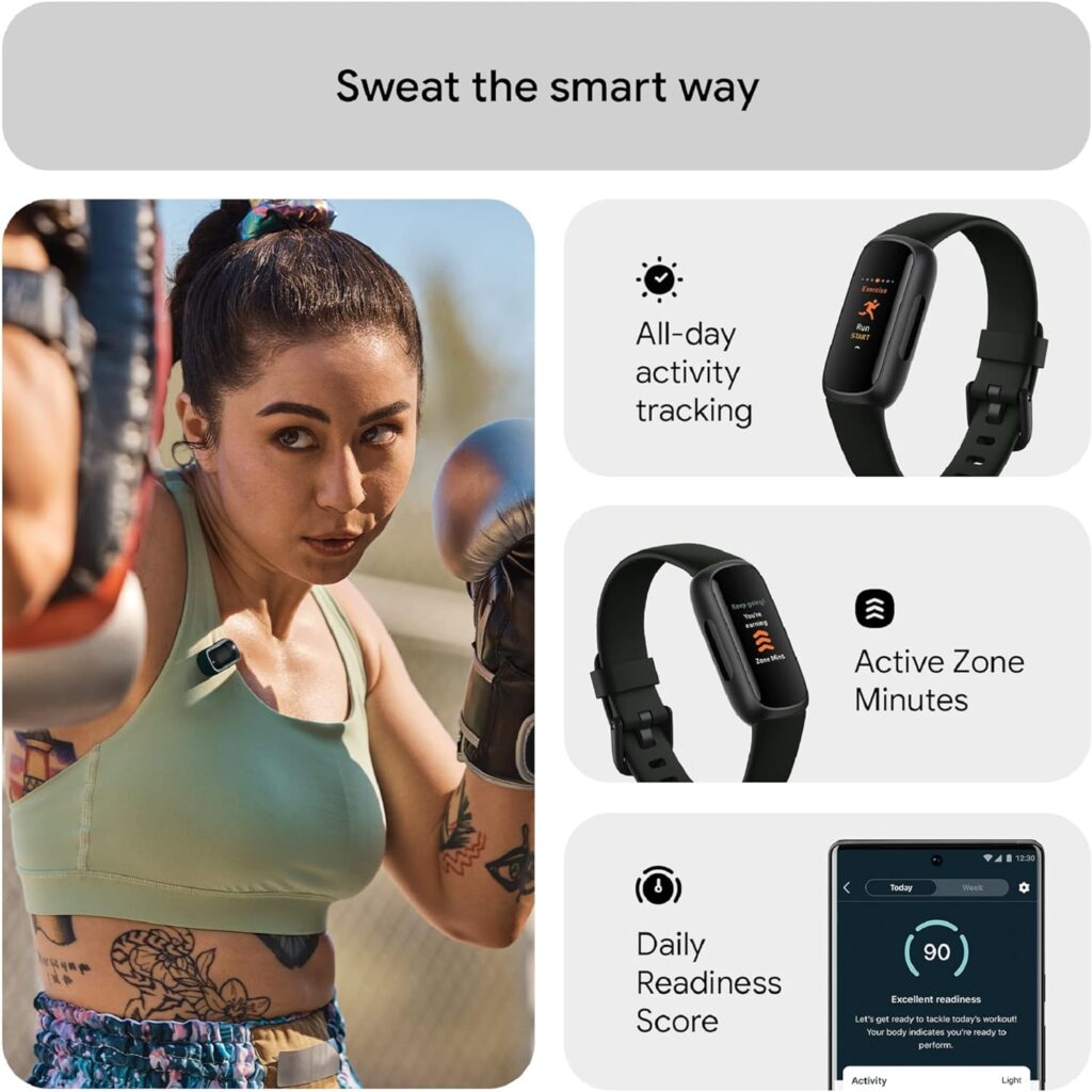 Fitbit Inspire 3 Activity Tracker with 6-months Premium Membership Included, up to 10 days battery life and Daily Readiness Score