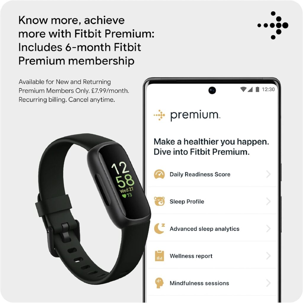 Fitbit Inspire 3 Activity Tracker with 6-months Premium Membership Included, up to 10 days battery life and Daily Readiness Score