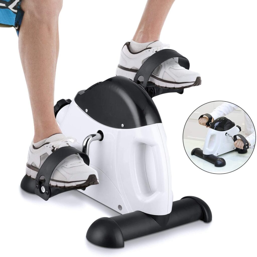 Himaly Mini Exercise Bike Portable Pedal Exerciser Gym Fitness Leg Arm Training Adjustable Resistance with LCD Display for Women and Men