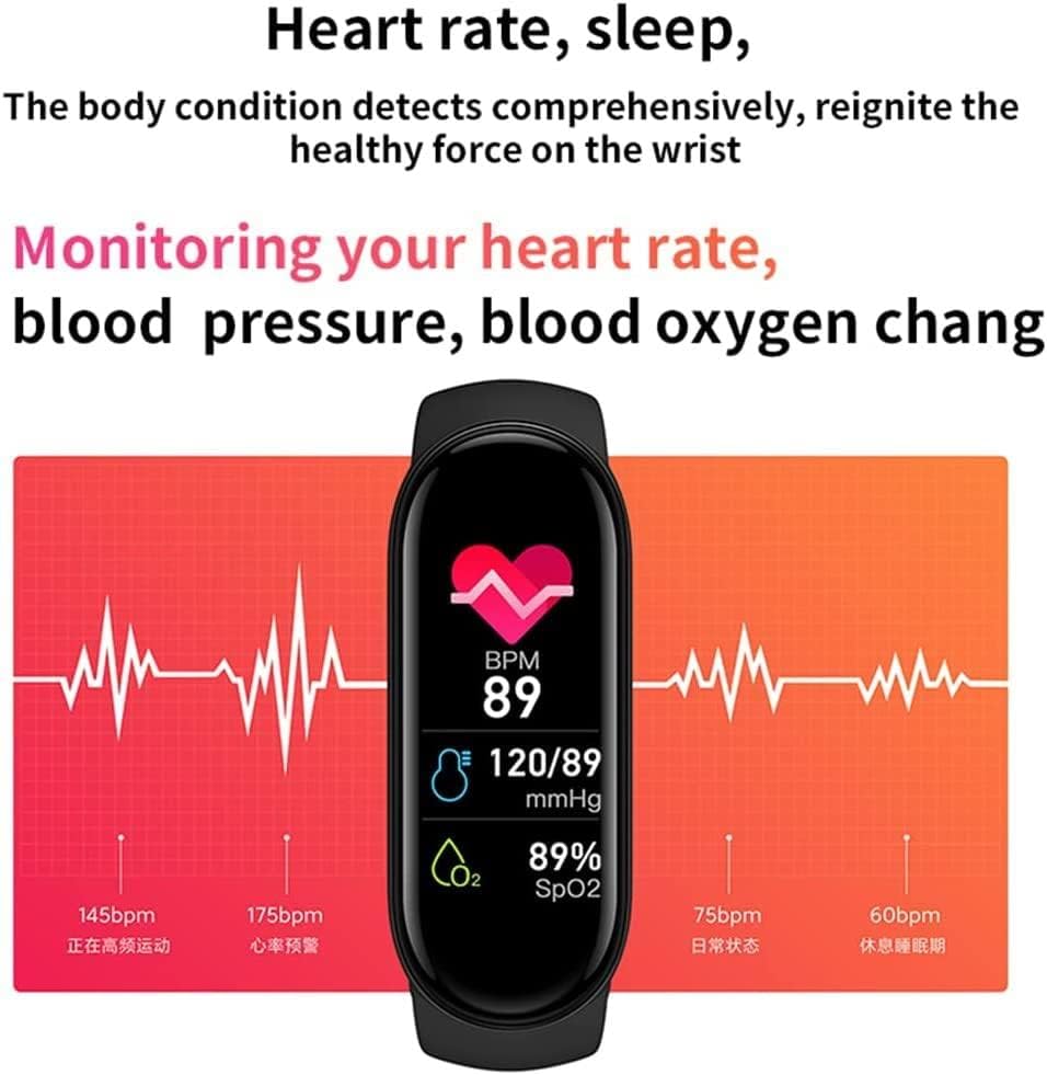 KONADU 2022 Smart Band M6 Pink, Up to 15 Days Battery, Heart Rate Monitoring, Sleep Tracker, Multi-Exercise Fitness Mode, Sleep Counter, Pedometer (Pink,M6)