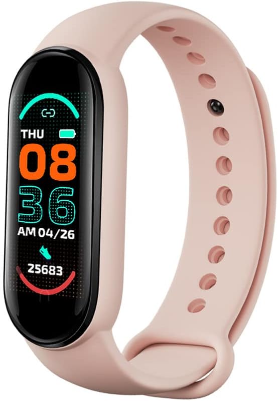 KONADU 2022 Smart Band M6 Pink, Up to 15 Days Battery, Heart Rate Monitoring, Sleep Tracker, Multi-Exercise Fitness Mode, Sleep Counter, Pedometer (Pink,M6)