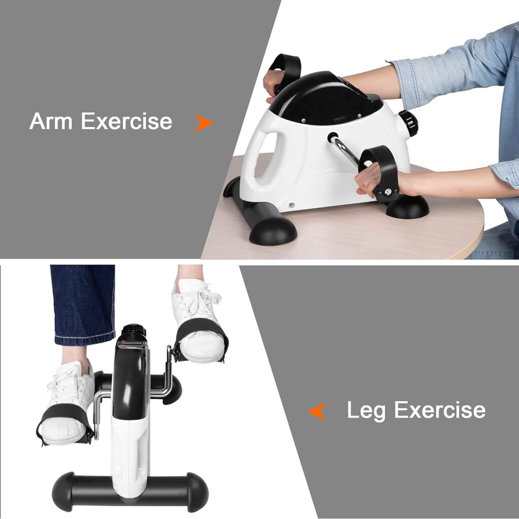 Mini Exercise Bike Pedal Exerciser Resistance Cycle Indoor Gym Black