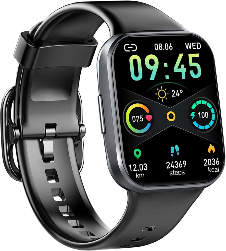 Smart Watch for Men Women, 1.69 Fitness Watch with Heart Rate Sleep Monitor/Step Counter, 2023 Fitness Tracker Smartwatch with 25 Sports Modes, IP68 Waterproof Activity Trackers for iOS Android-Black