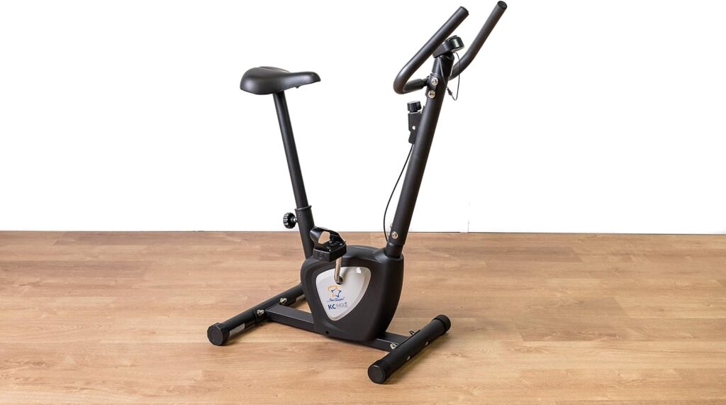 Star Shaper KC1422 Compact Exercise Bike | Adjustable Tension | Easily Transportable | Track Your Progress | More,Black/White