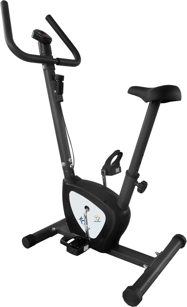 Star Shaper KC1422 Compact Exercise Bike | Adjustable Tension | Easily Transportable | Track Your Progress | More,Black/White