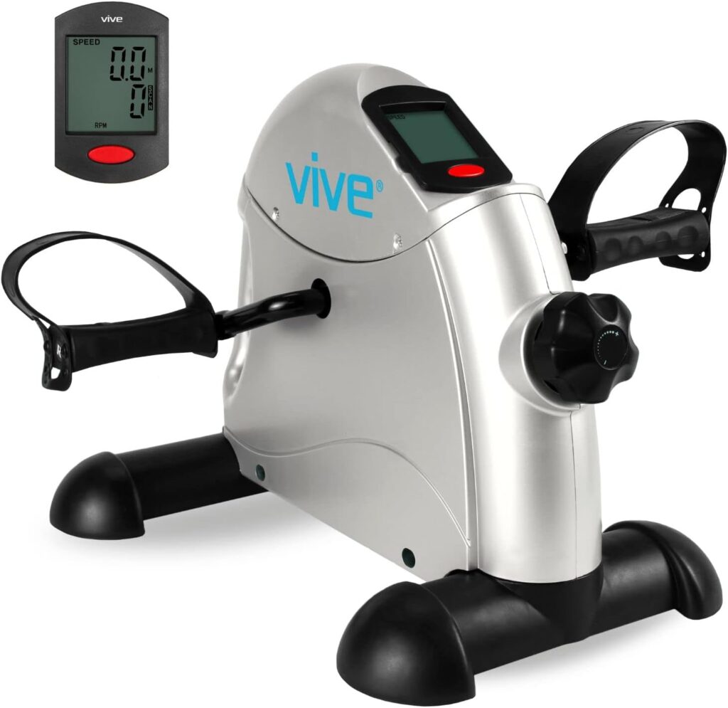 Vive Under Desk Bike Pedal Exerciser - Stationary Exercise Leg Peddler - Low Impact, Portable Mini Cycle Bike for Under Your Office Desk - For Arm or Foot - Small, Sit-Down Recumbent Equipment Machine