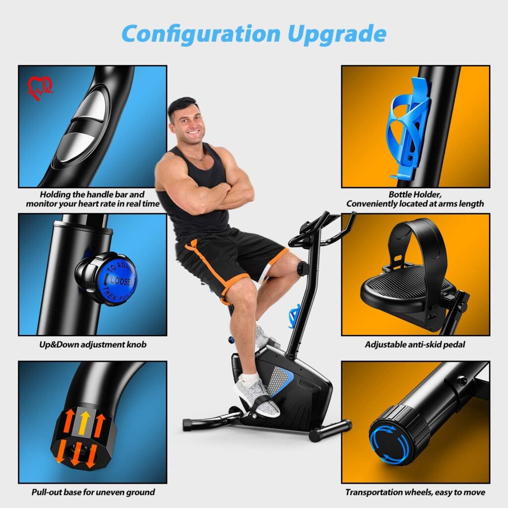 WINNOW Exercise Bike Fitness Bike Advanced Home Trainer Stationary Bike Adjustable Magnetic Resistance for Home Gym Workout